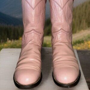 Justin Roper Cowboy Boots Women's Size 4-A Pink Mauve L3065
